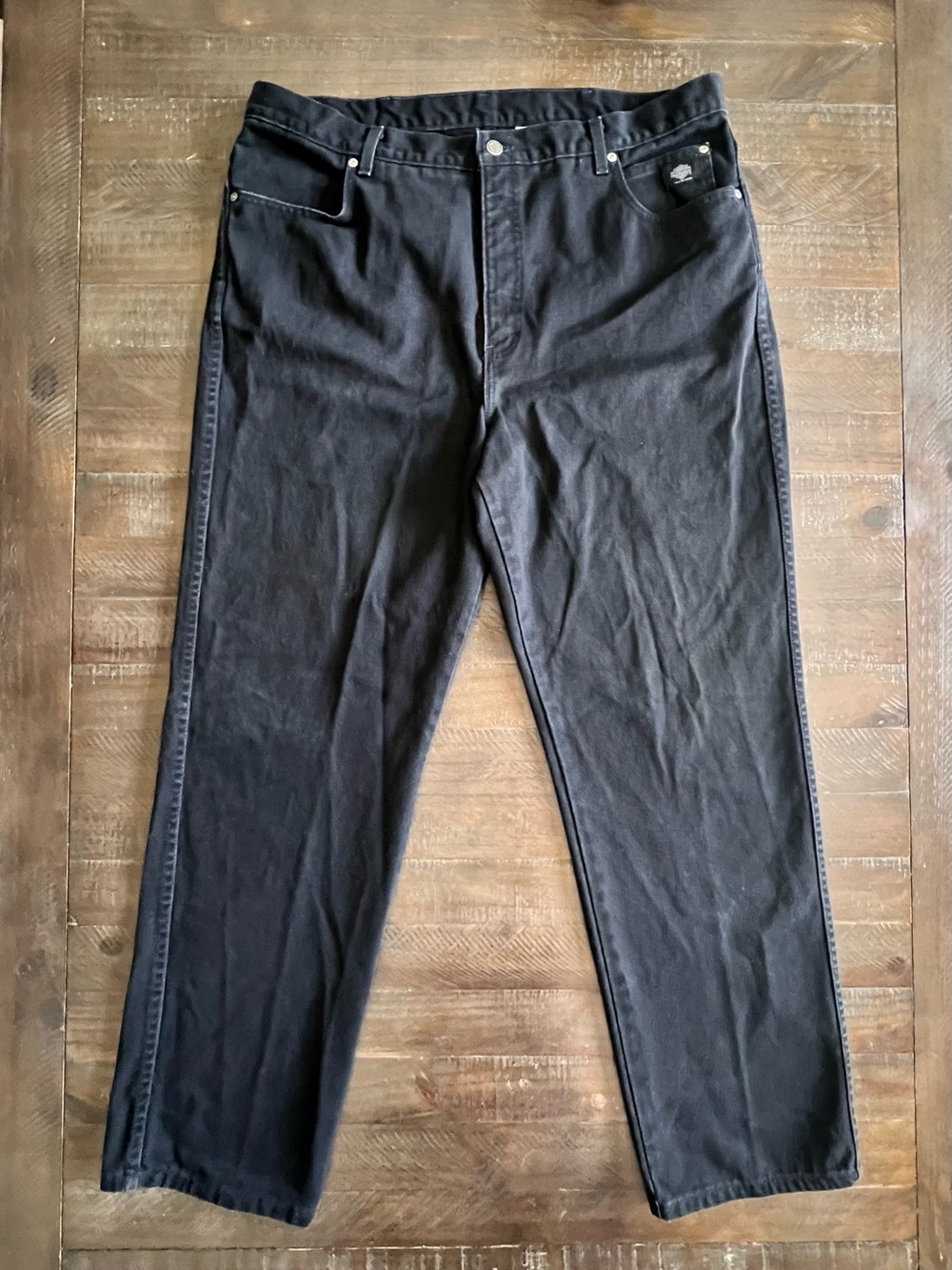 Harley Davidson Motorcycle Men's 42 X 32 Black Jeans Pants Denim Straight USA